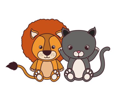 beyaz arka planda bebek kartı için sevimli hayvanlar