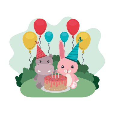 hayvanlar ile kutlama kartı