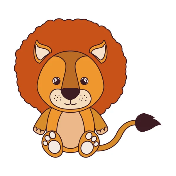 Niedliche Löwe für Baby-Karte auf weißem Hintergrund — Stockvektor