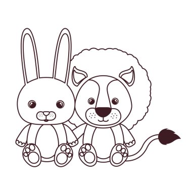 beyaz arka plan üzerinde bebek kartı için sevimli hayvanların silueti