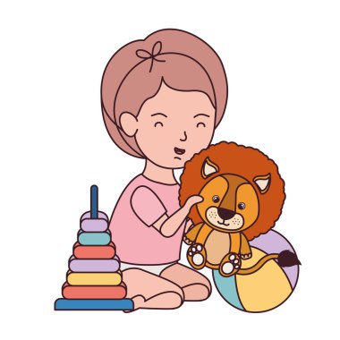 güzel aslan ile oynayan küçük çocuk