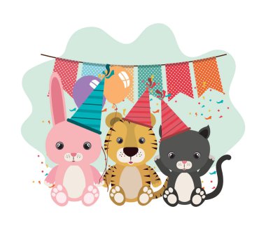 hayvanlar ile kutlama kartı