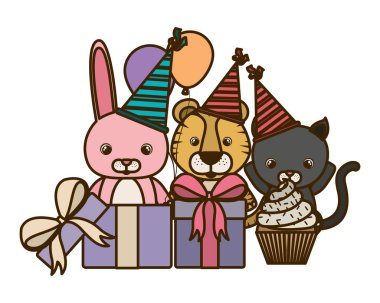 hayvanlar ile kutlama kartı