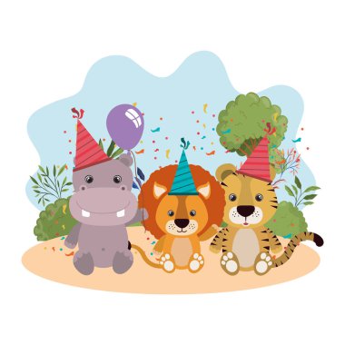 hayvanlar ile kutlama kartı