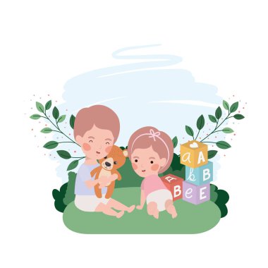 sevimli küçük çocuk güzel hayvan ile oynuyor