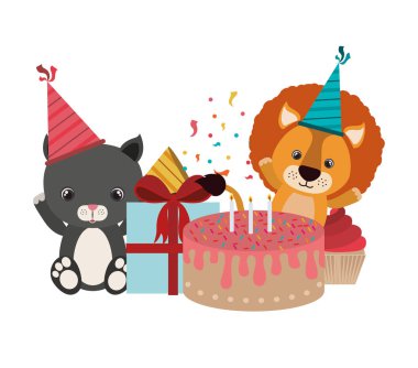 hayvanlar ile kutlama kartı