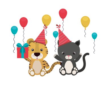 hayvanlar ile kutlama kartı