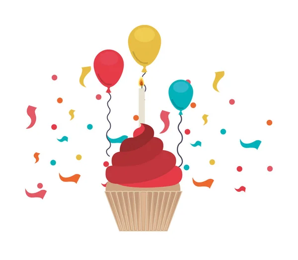 Cake boldog születésnapot a fehér háttér — Stock Vector