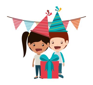 Doğum günü kutlama çocuklar çift