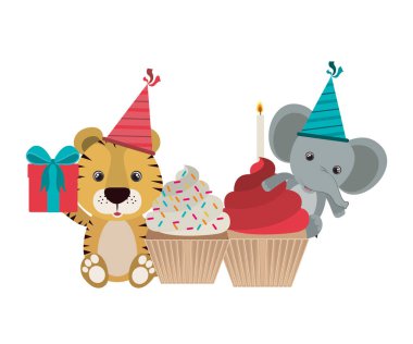 hayvanlar ile kutlama kartı