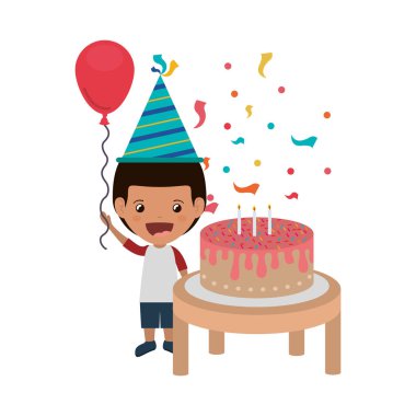 Doğum günü kutlama parti şapka ile çocuk