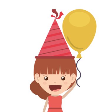 Doğum günü kutlama parti şapka ile kız