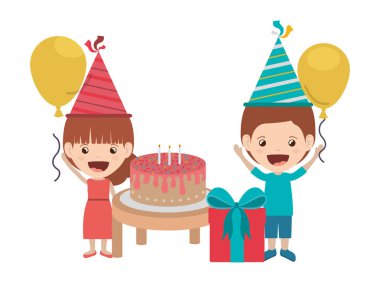 Doğum günü kutlama çocuklar çift