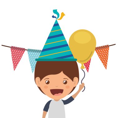 Doğum günü kutlama parti şapka ile çocuk