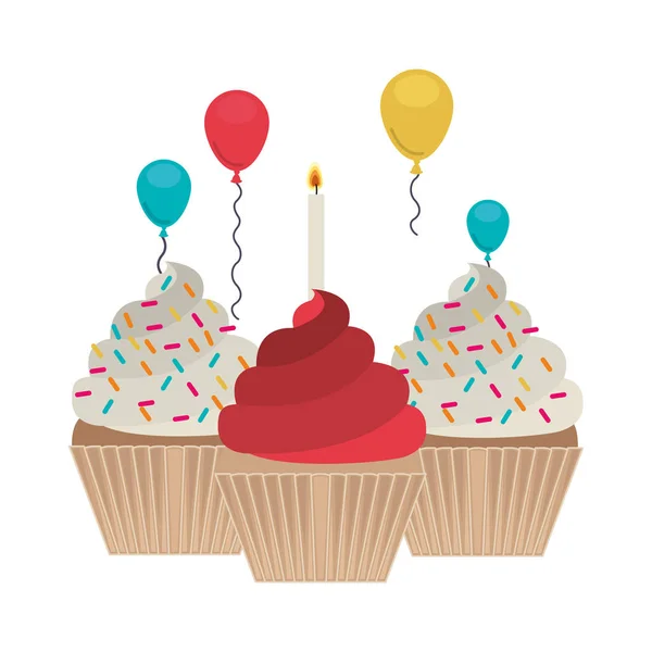 Cake boldog születésnapot a fehér háttér — Stock Vector
