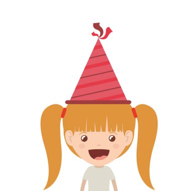 Doğum günü kutlama parti şapka ile kız