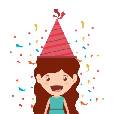 Doğum günü kutlama parti şapka ile kız