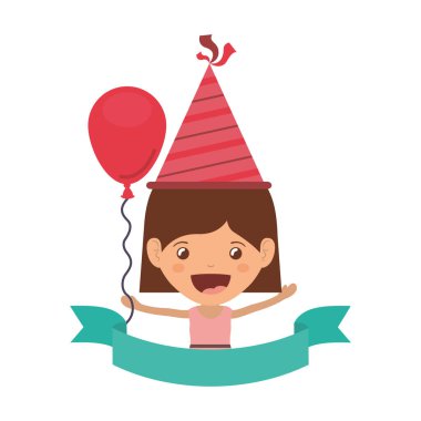 Doğum günü kutlama parti şapka ile kız