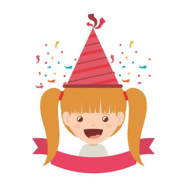 Doğum günü kutlama parti şapka ile kız