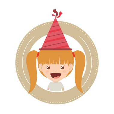 Doğum günü kutlama parti şapka ile kız