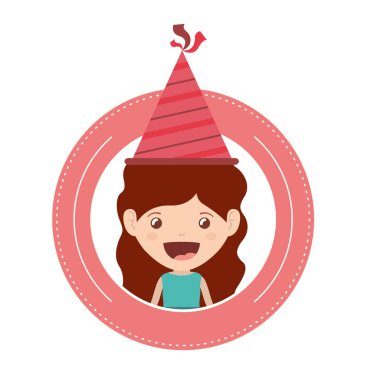 Doğum günü kutlama parti şapka ile kız