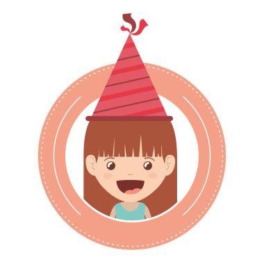 Doğum günü kutlama parti şapka ile kız