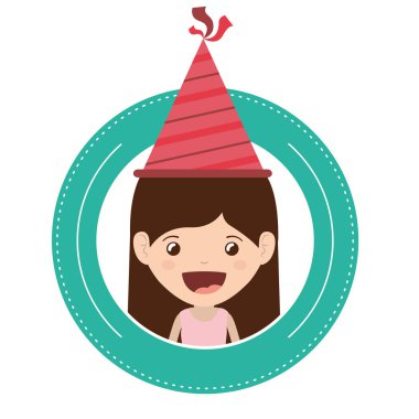 Doğum günü kutlama parti şapka ile kız