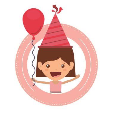 Doğum günü kutlama parti şapka ile kız