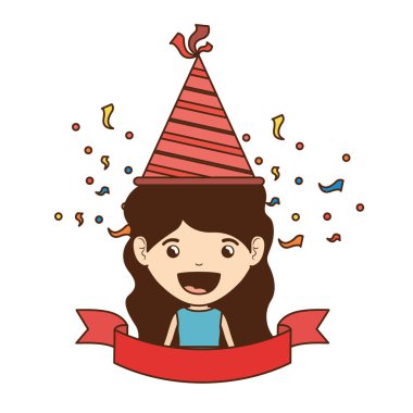 Doğum günü kutlama parti şapka ile kız