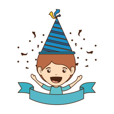 Doğum günü kutlama parti şapka ile çocuk