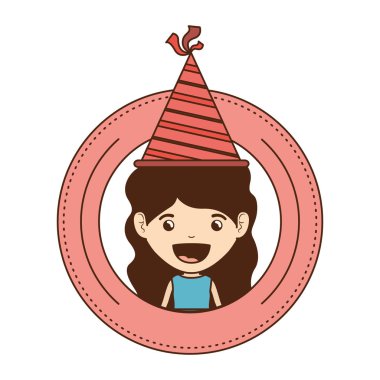 Doğum günü kutlama parti şapka ile kız