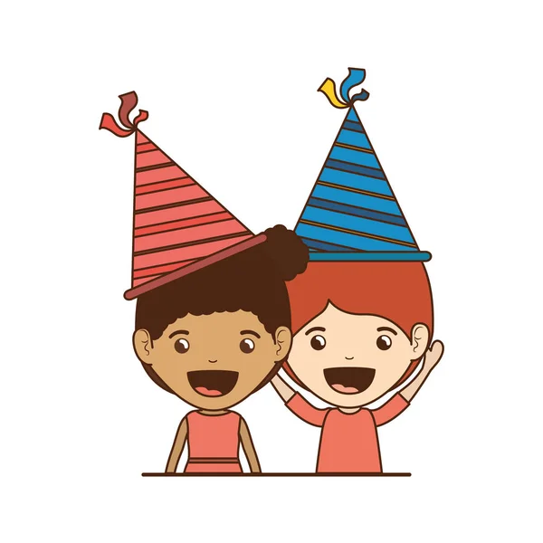 Kinderpaar bei Geburtstagsfeier — Stockvektor