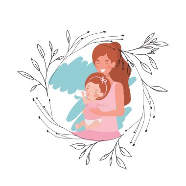 Bebek avatar karakter ile kadın kartı