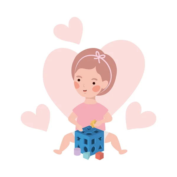 Lindo bebé jugando avatar carácter — Archivo Imágenes Vectoriales