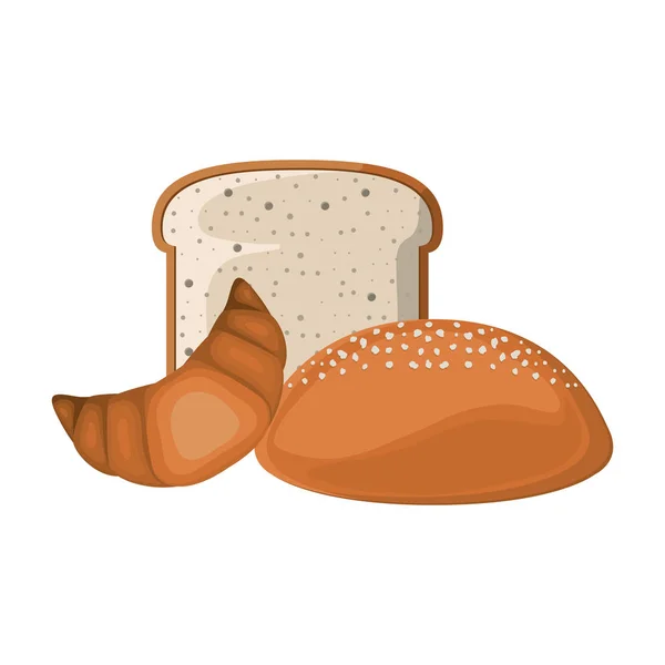 Pan de panadería fresco y delicioso — Vector de stock