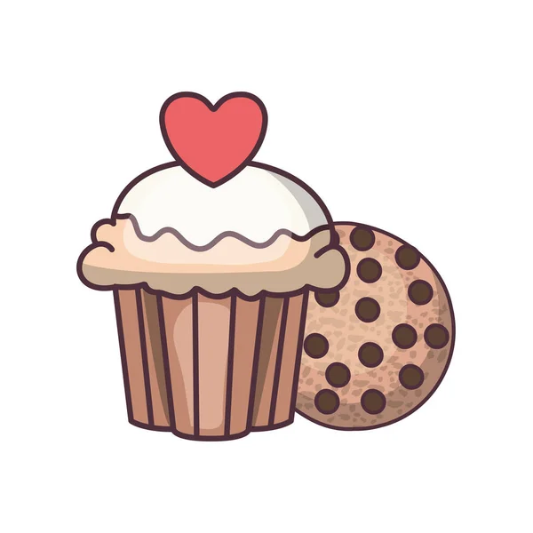 Deliciosos bolos e biscoitos de padaria —  Vetores de Stock