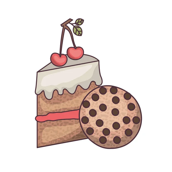Lahodné pekařské koláče a sušenky — Stockový vektor