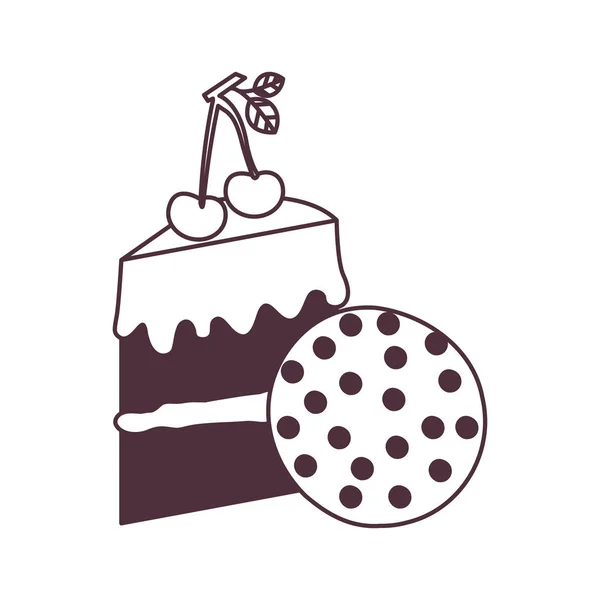 Silhouette de délicieux gâteaux et biscuits de boulangerie — Image vectorielle