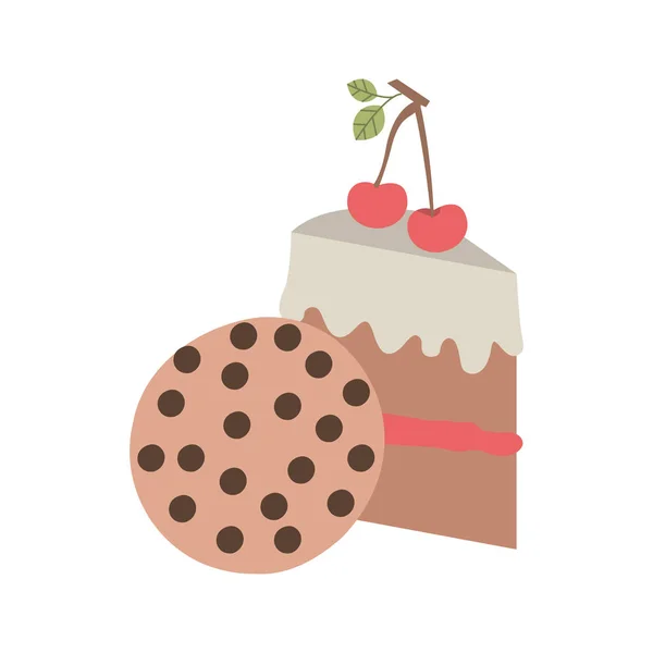 Вкусные пирожные и печенье — стоковый вектор