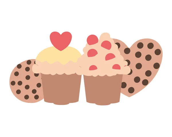 美味的面包蛋糕和饼干 — 图库矢量图片