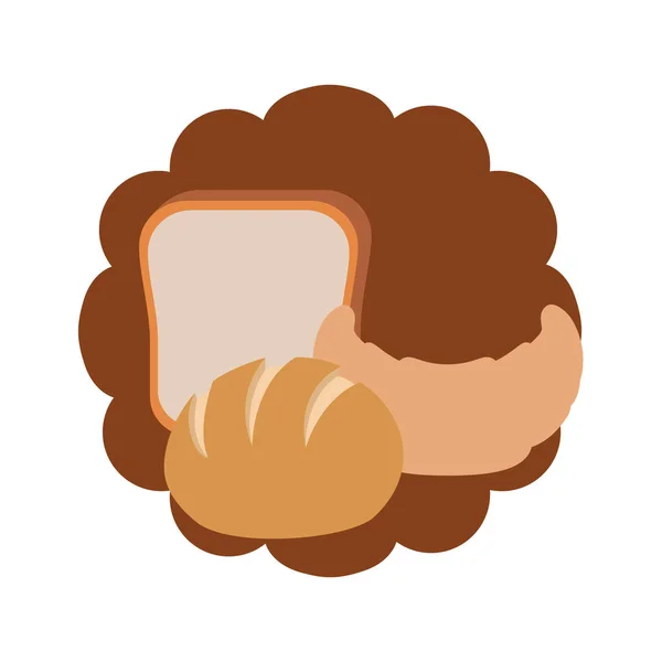 신선하고 맛있는 베이커리 빵 — 스톡 벡터