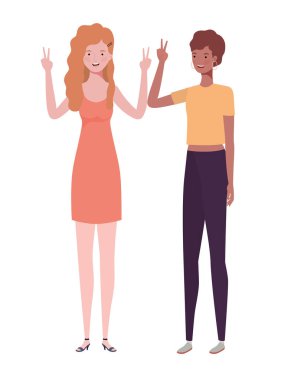 Beyaz arka planda ayakta genç kadınlar