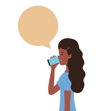 konuşma kabarcık avatar karakter ile kadın