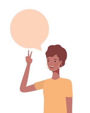 konuşma kabarcık avatar karakter ile kadın