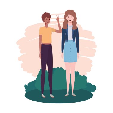 manzara arka planda ayakta genç kadınlar