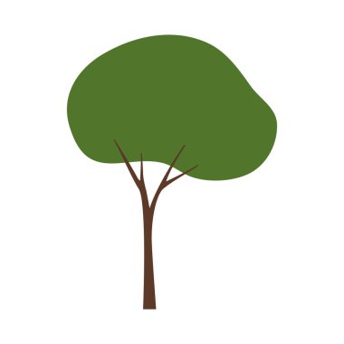 ağaçlar ve bitkiler izole simgesiyle manzara