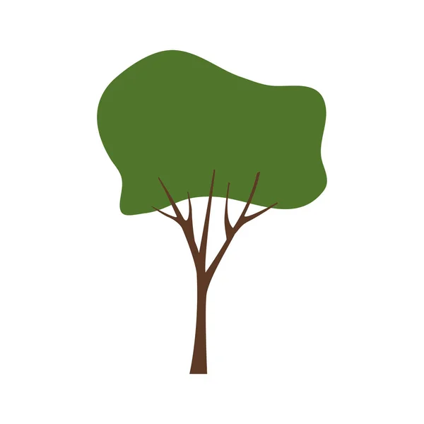 Krajobraz z ikona na białym tle drzewa i rośliny — Wektor stockowy