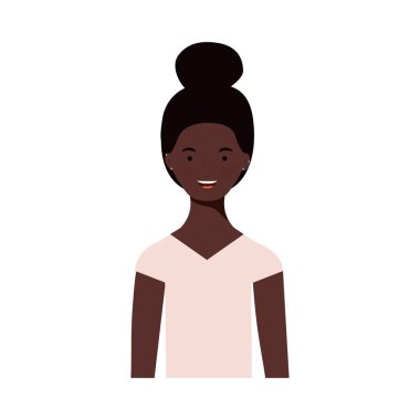 Beyaz arka planda genç bir kadın