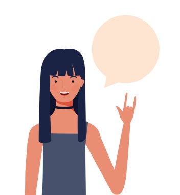 konuşma kabarcık avatar karakter ile kadın