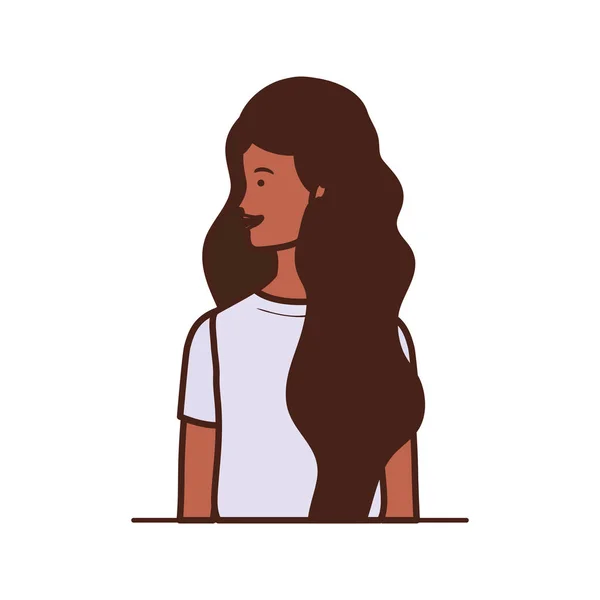 Mujer joven sobre fondo blanco — Vector de stock